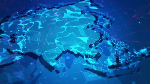 Asia Map Digital Business Technology