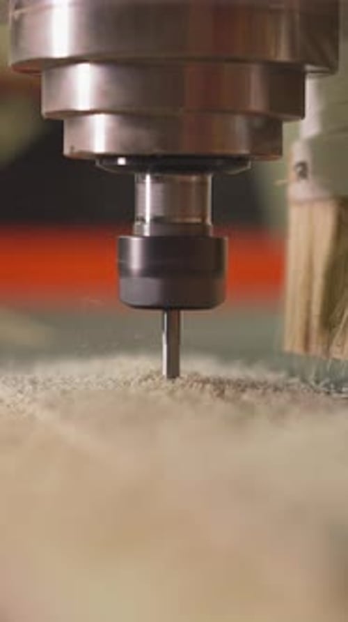 CNC Machine Milling Material Close Up