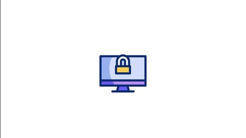 Animated Flat Design Icon: Unlocking Digital Data Security