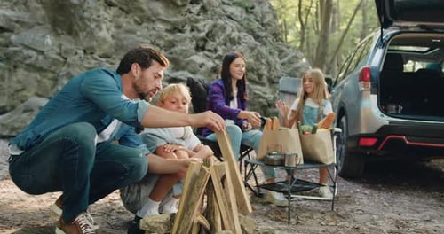 Family Camping Trip in the Countryside