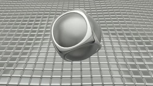 Luxus-Hintergrund mit schwebenden silbernen Würfeln, 3D-Render, Reflexion, Exklusiv, Kugel