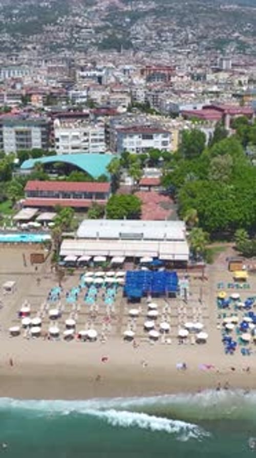 Aerial View of City Beach on the Coast