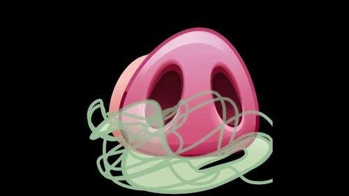 Animated Cartoon Pig Nose Reveal With Green Lines