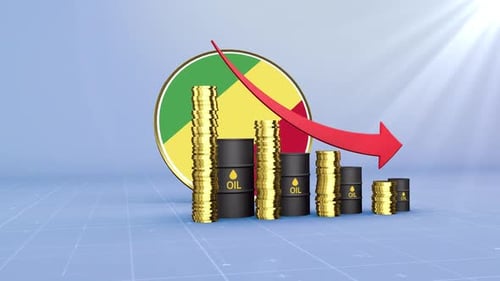 Congo Oil Revenue Decline With Red Arrow