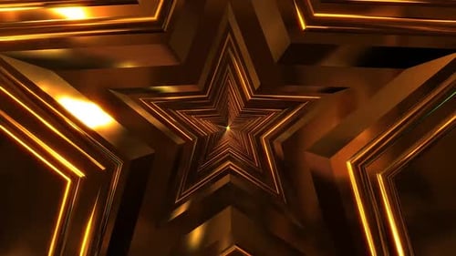 Dynamisches 3D-Rendering mit goldenem Stern