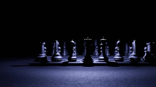 Chess Set with Cinematic Dark Background