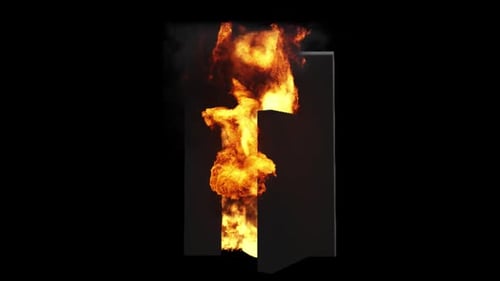 Dynamic Fiery Vertical Slit Reveal Transition