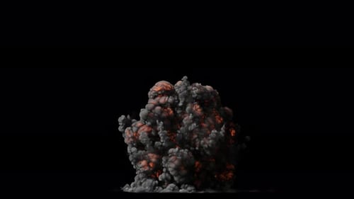 Huge Explosion with trails on transparent background