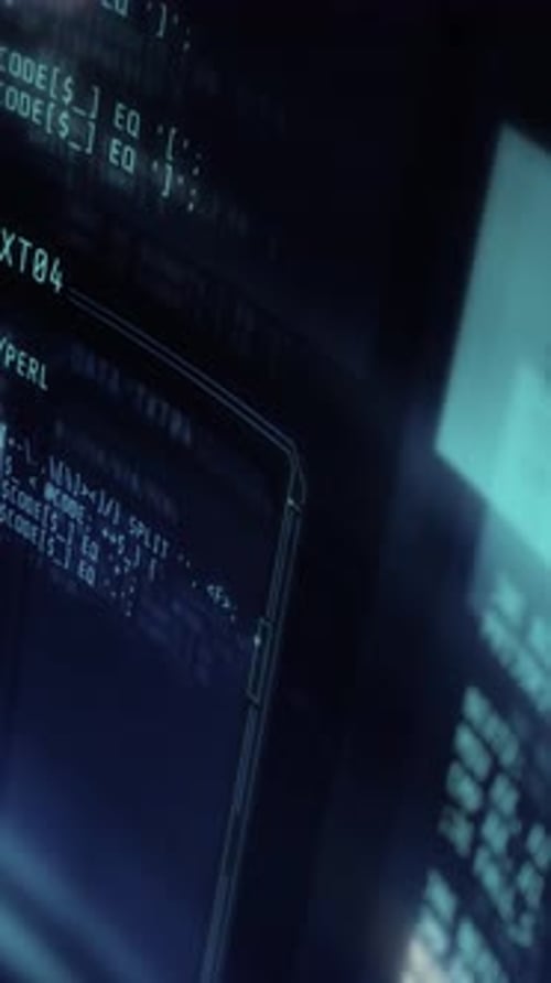 Animation d'arrière-plan avec défilement des lignes de code du programme