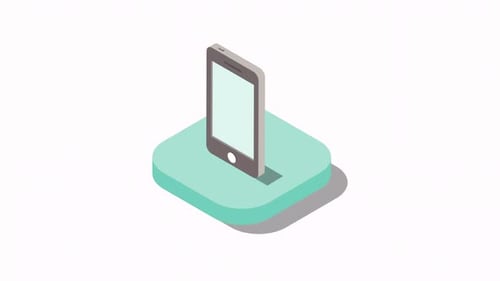 Modern Isometric Smartphone UI Icon Animation