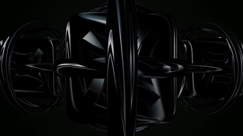 Dynamic Abstract Black Fluid Shapes Morphing Loop