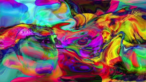 Abstract gradient colorful ink splatter explosion in liquid water with metallic background