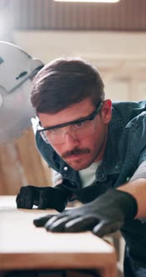 Workshop, wood and carpenter for construction, project and woodwork with measurement