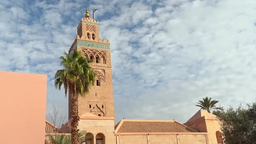 Spacious prayer hall within Koutoubia Mosque in Marrakech welcomes worshippers with an air of peace,