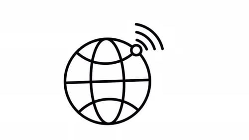 Animated Global Wi-Fi Network Icon Loop