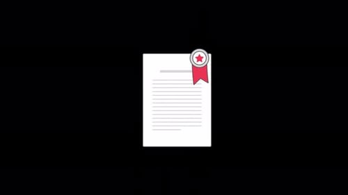 Certified Document Concept Animation Video - Transparent