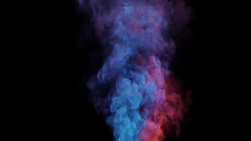 Abstract Rising Red and Blue Smoke Plume Animation