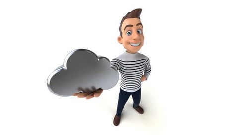 Lustiger 3D-Cartoon-Mann mit Alphakanal