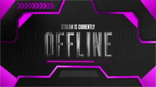 Twitch Stream Offine Overlay Animation With Purple Theme