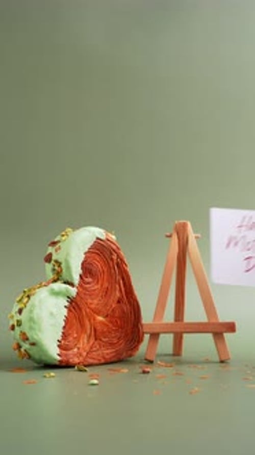 HAPPY MOTHER'S DAY Greeting Card Delicious Fresh Croissant Topped with Matcha Green Tea Flavor