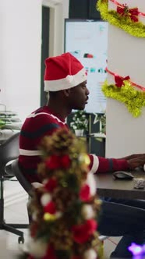 Vertical Video Employee Surprised By Coworker with Gift