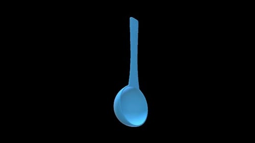 3D Rotating Blue Scoop Seamless Loop Animation