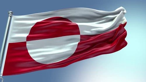 Realistic Waving Greenland Flag Seamless Loop