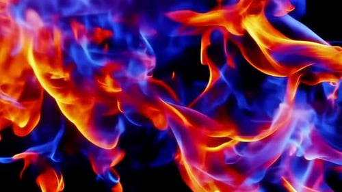 Roter und blauer abstrakter wirbelnder Feuerenergiehintergrund