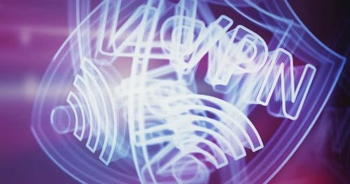 VPN virtual private network symbol rotating loop concept