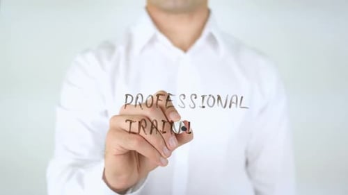 Professional Training, Man Writing on Glass