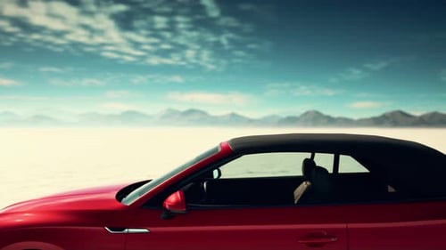 Close Up Detail of Sport Car in Salt Desert