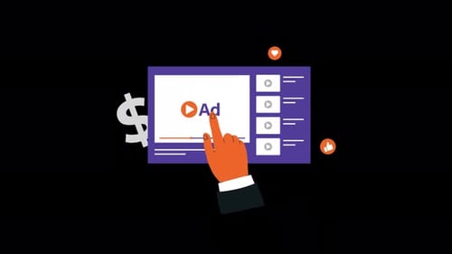 Animated Hand Clicking Digital Video Ad for Monetization