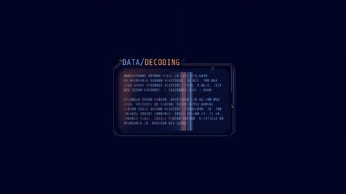 Small Text Decoding Window with Scan Effect
