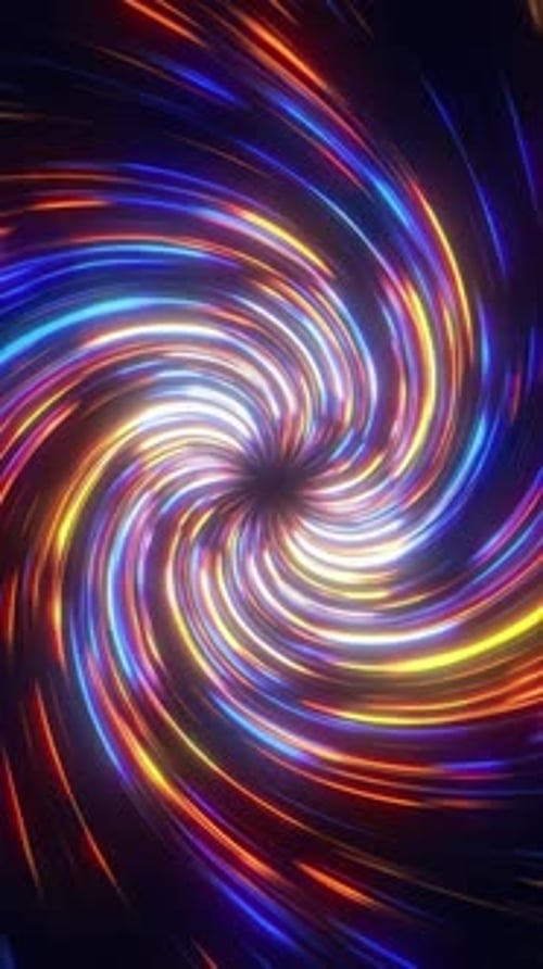Abstract Glowing Neon Vortex Loop Background