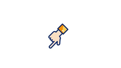 Animated Flat Design Hand Cursor Click Action