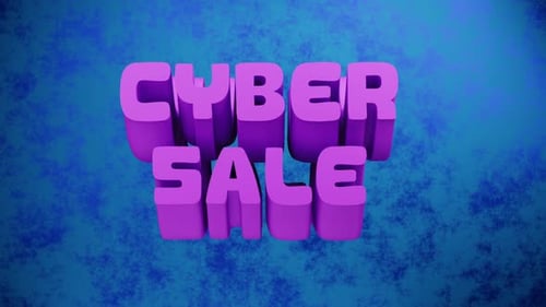 Cyber Sale Waving 3D Text