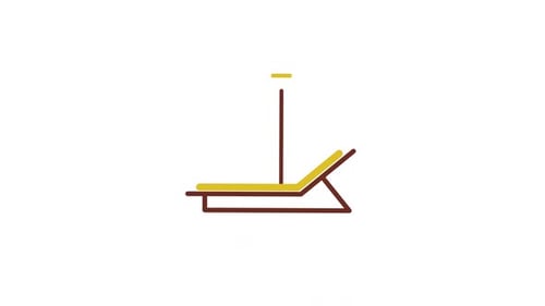 Animationsvideo mit Symbolsymbolen am Pool