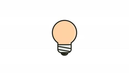 Animated Flat Design Lightbulb Idea Icon