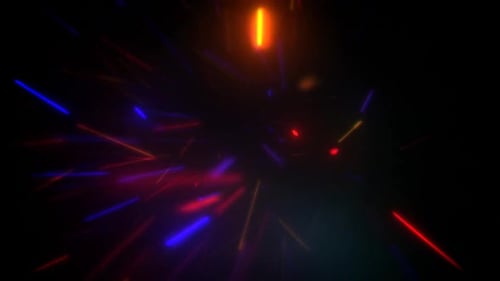 Futuristic Hyperspace Tunnel Journey with Neon Light Trails