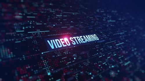 Futuristic Video Streaming Title Animation with Digital Circuit Background