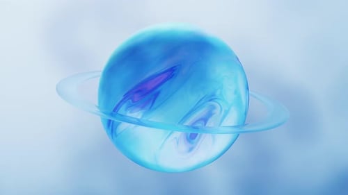 Flowing glossy pattern planet ball