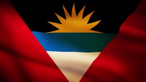 Antigua and Barbuda Flag Waving in Wind Loop