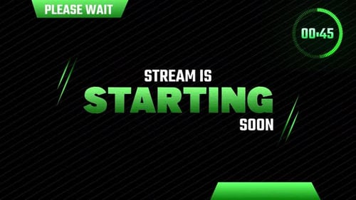Live Stream Starting Soon Countdown with Glitch Text Animation