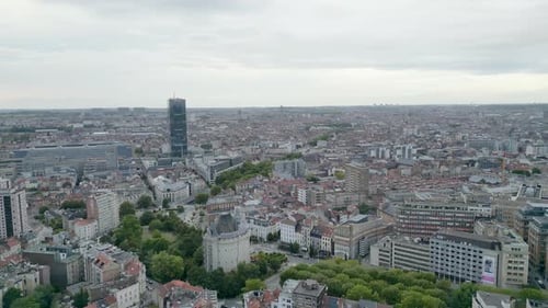 Aerial view of Brussels cityscape, Belgium.