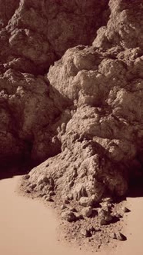 Majestic Rock Formation on Sandy Beach