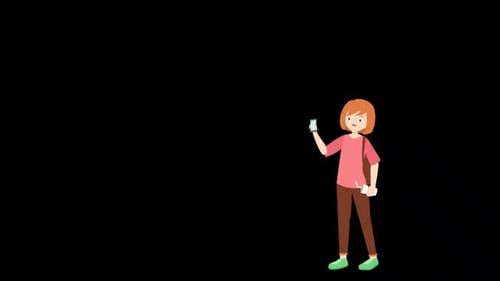 Woman Taking Selfie Alpha Channel