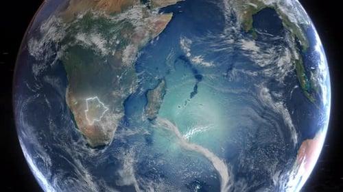 Realistic Earth Orbit and Zoom Glowing Borders Botswana