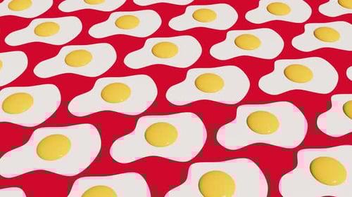 3D Fry Eggs Yellow White Protein Able to Loop Endless