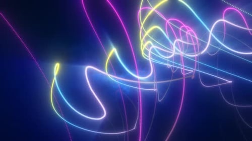 Dynamic Abstract Neon Light Lines Energy Background