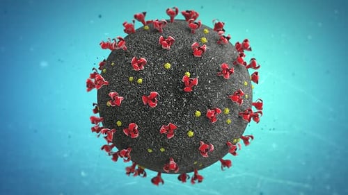 Visualization of a Virus Structure with Surface Proteins and Environment